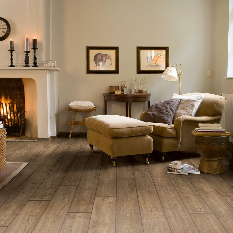 Piso Laminado Quick Step Impressive 8mm x 19cm x 138cm (m²) Carvalho Marrom Acinzentado IM 1850