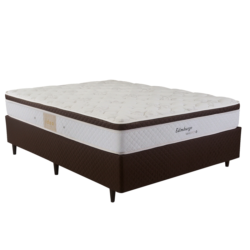 Colchão + Cama Box Herval Edimburgo King Size 193x203x64cm