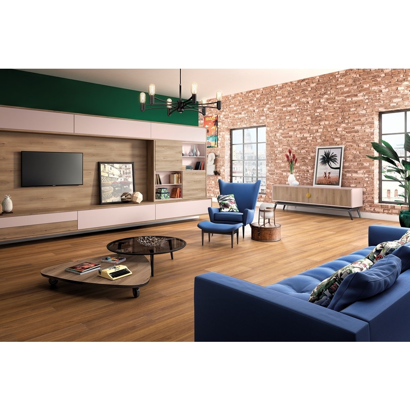 Piso Laminado Eucafloor Prime Colado 7mm x 19,7cm x 1,35m (m²) Carvalho New