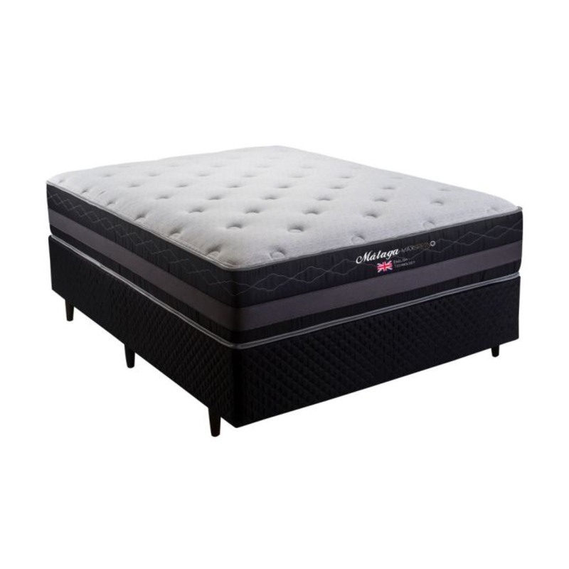 Colchão + Cama Box Herval Málaga de Casal 138x188x72cm