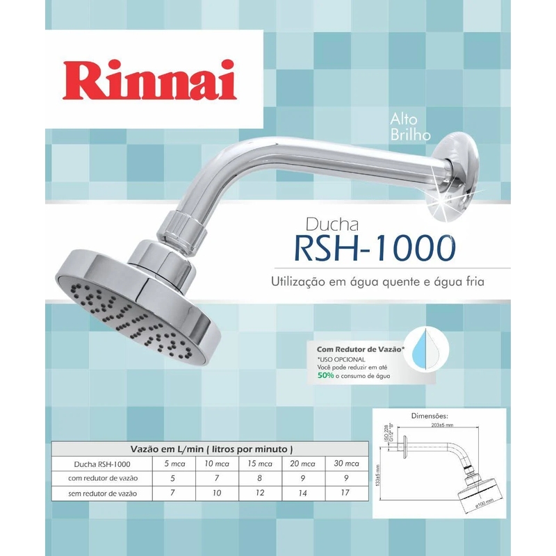Ducha Rinnai RSH-1000 Cromado