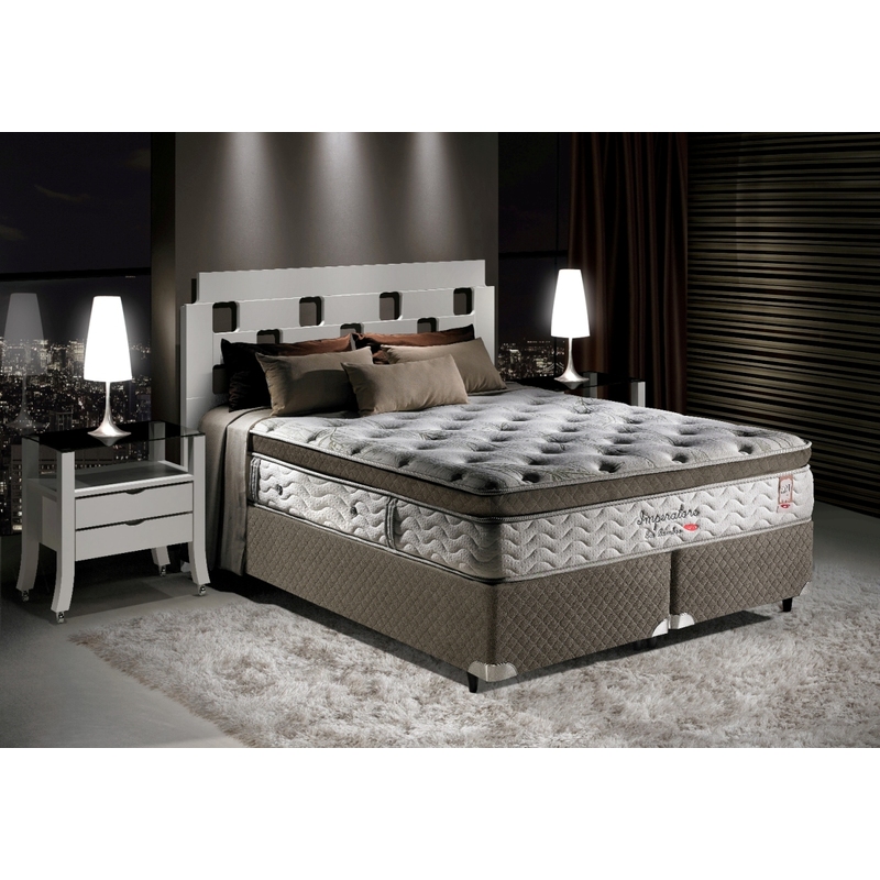 Colchão + Cama Box Herval Queen Imperatore 158x198x73cm