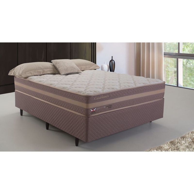 Colchão + Cama Box Herval Casablanca Queen Size 158x198x65cm
