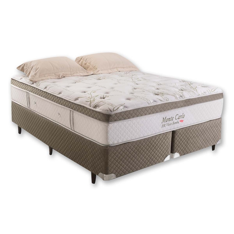 Colchão + Cama Box Herval Monte Carlo de Solteiro 88x188x72cm