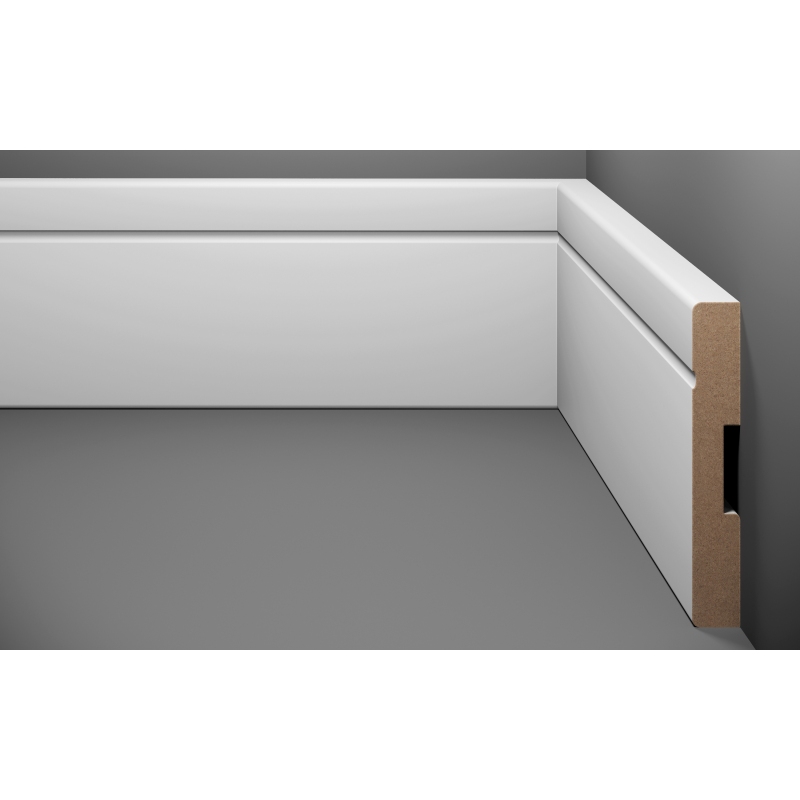 Rodapé Eucafloor MDF Linha Estilo Branco 10cm x 15mm x 2,40m - Barra