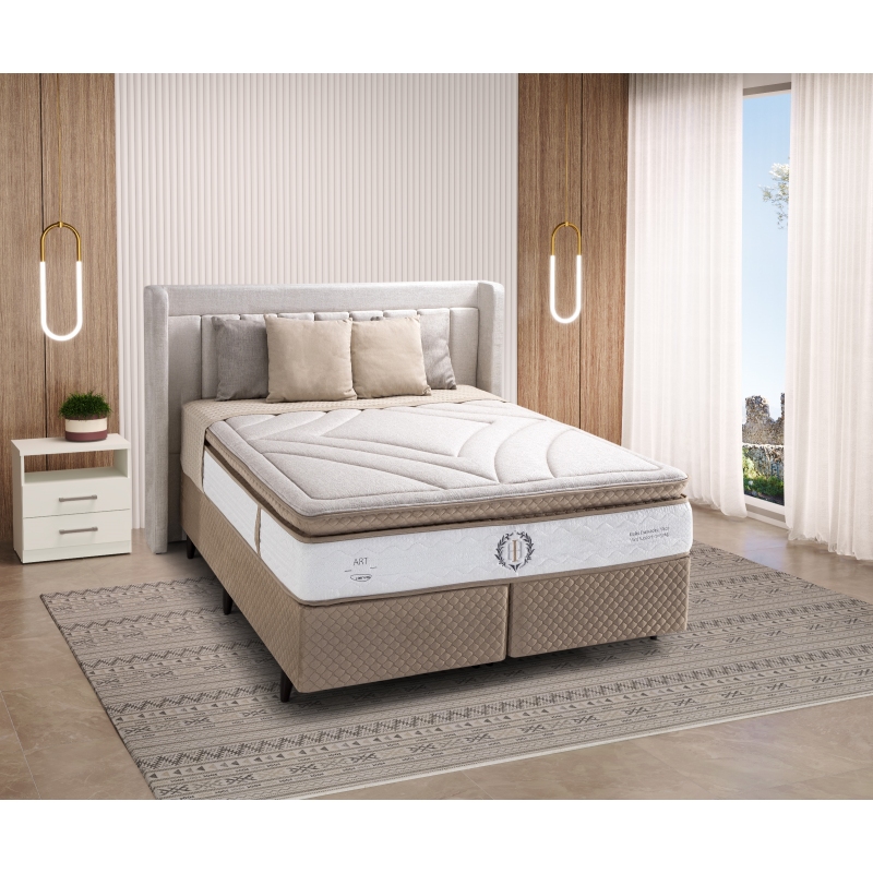 Colchão + Cama Box Herval de Casal C1654 138x188x73cm