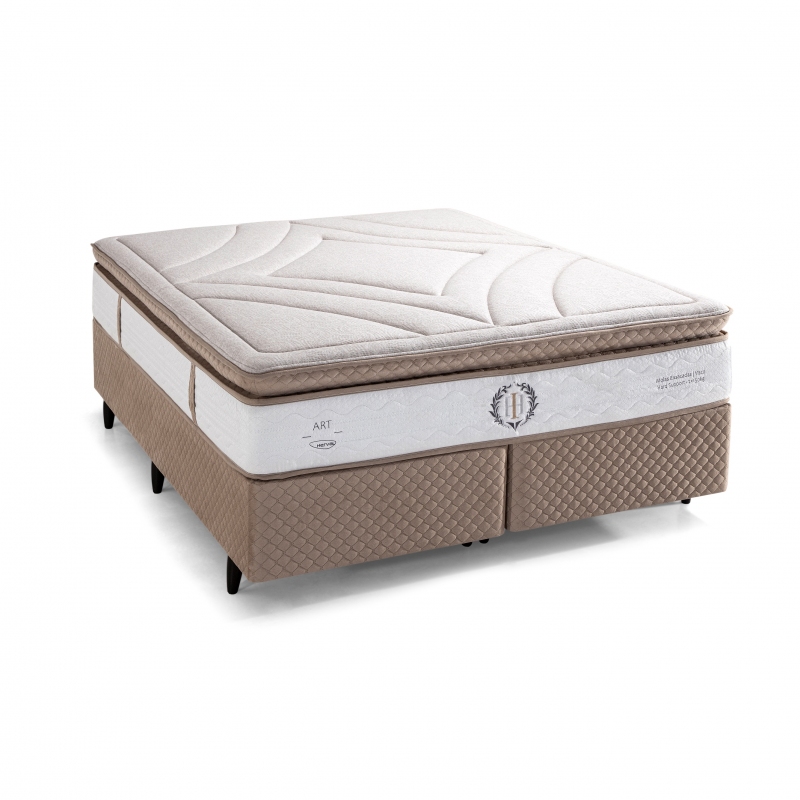Colchão + Cama Box Herval Queen Size C1654 158x198x73cm
