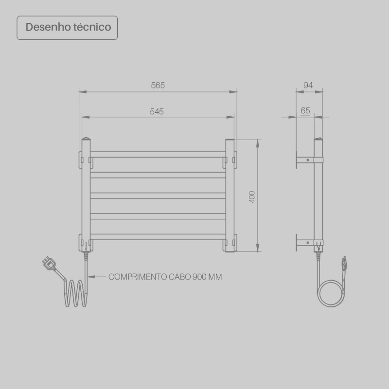 Toalheiro Elétrico Seccare Delicatto Branco 45W