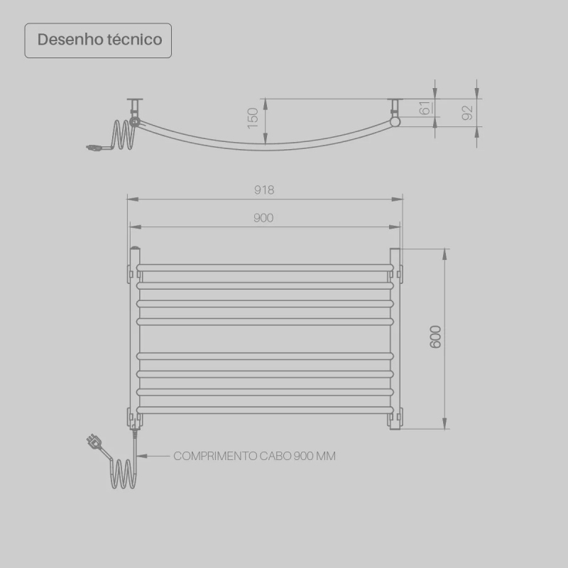 Toalheiro Elétrico Seccare Famiglia Reto Branco 115W