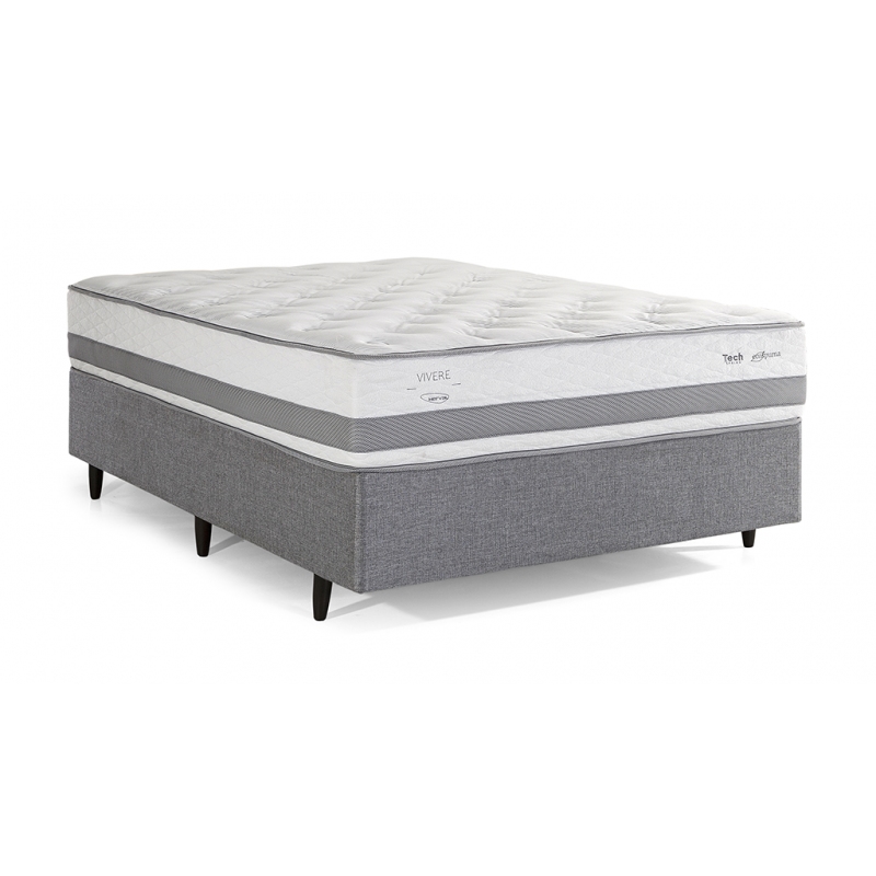 Colchão + Cama Box Herval C1600 Queen Size 158x198x58cm