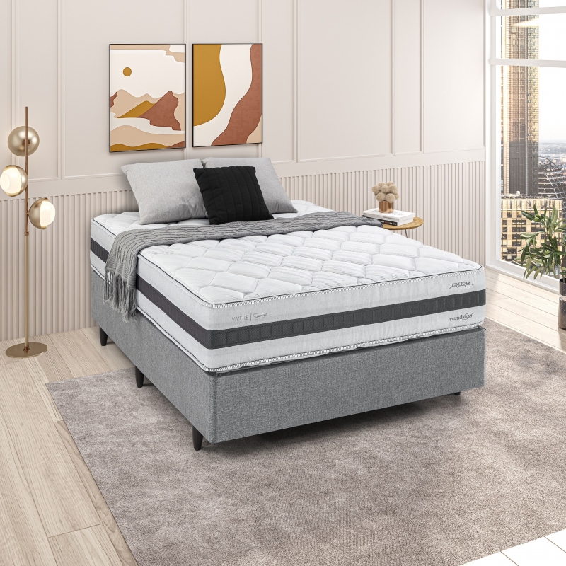 Colchão + Cama Box Herval de Casal C1742 62x138x188cm
