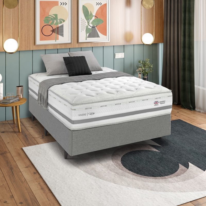 Colchão + Cama Box Herval Queen Size C1756 62x158x198cm