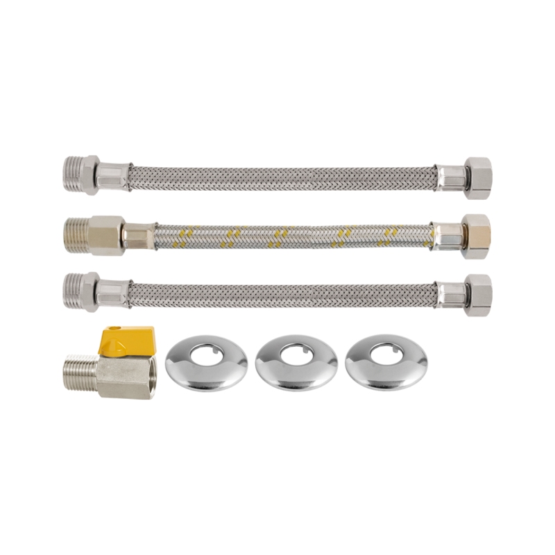 Kit Ligação p Aquecedor Passagem c/ Mini Válvula 40cm Blukit