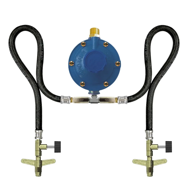 Conjunto Regulador de Gás GLP 7 Kg/H p/ 2xP13 50cm Mundial